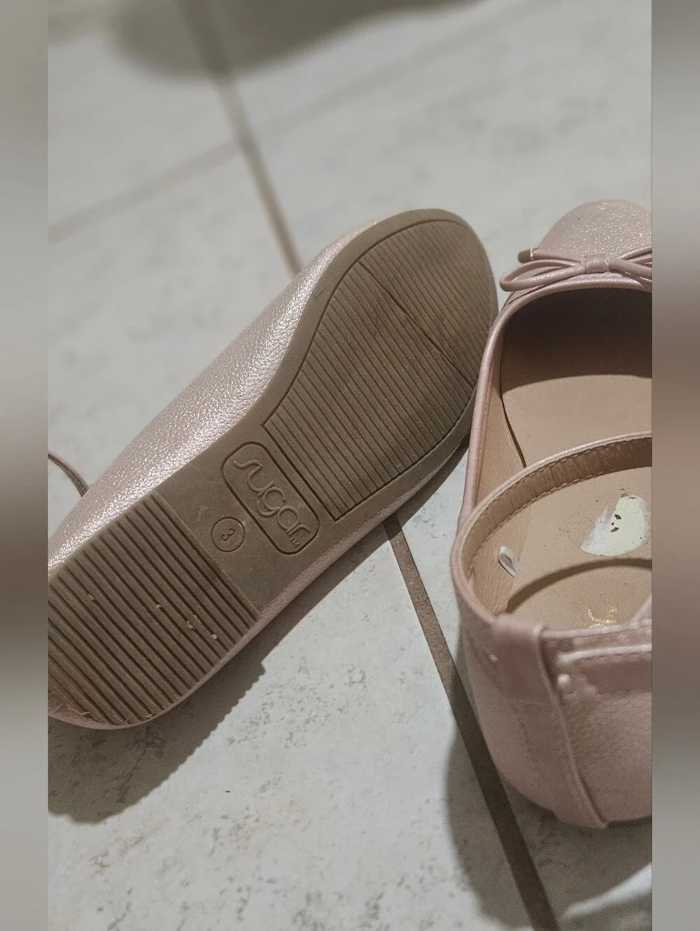 Women's Pink Ballet Flats with Ankle Strap
